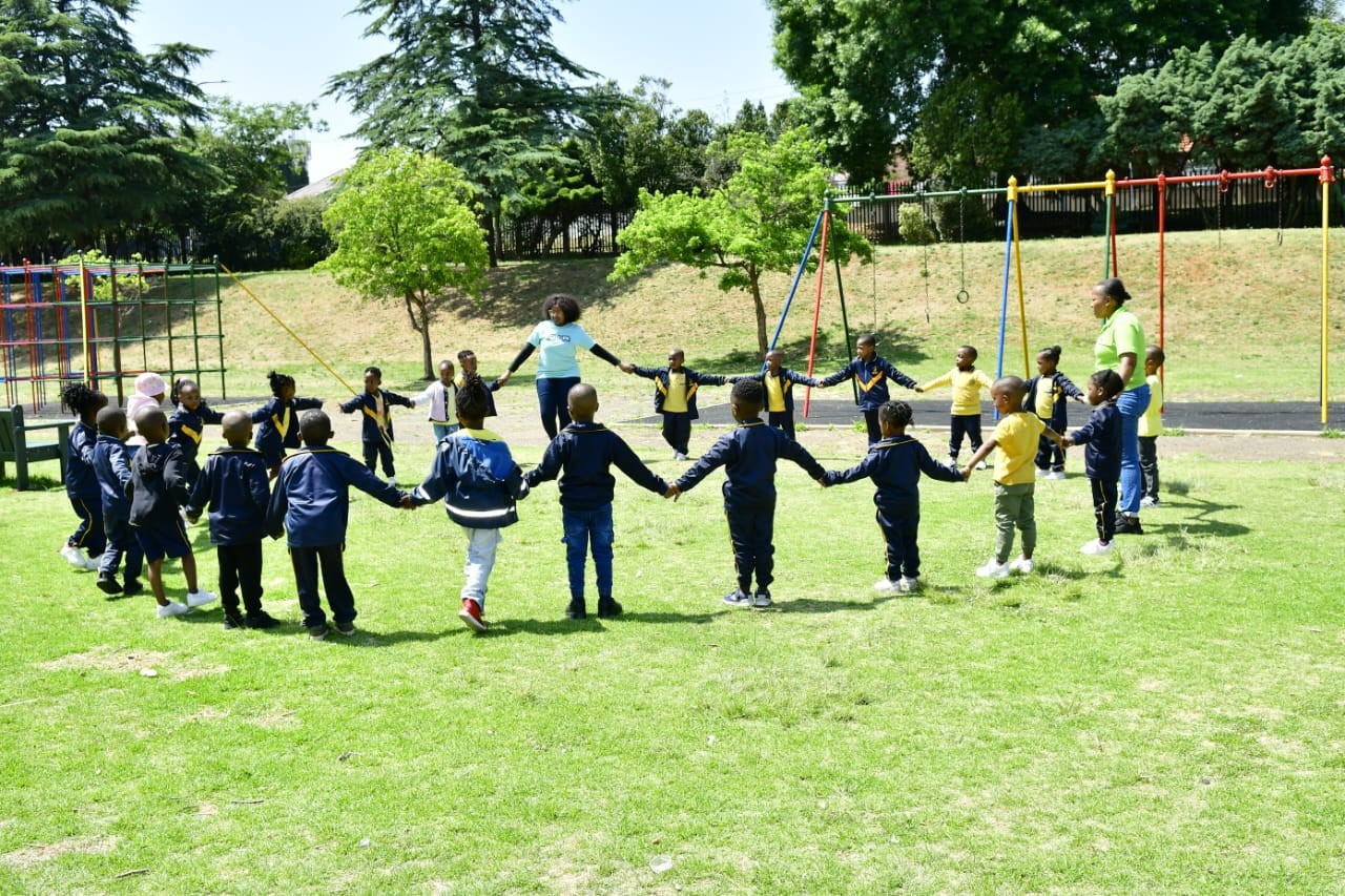 Children playing in classroom